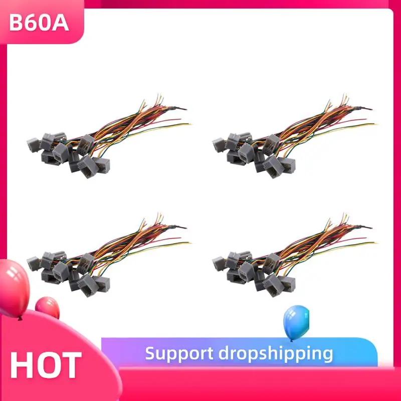 

B60A 40 Pcs 616E 4P4C RJ9 Female Telephone Connector Adapter W 4 Wires 8Cm