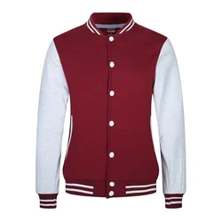 Campus Varsity Jackets Autumn Quality Patchwork Button Fleece Sports Coat Team Baseball Jacket Men Custom Logo