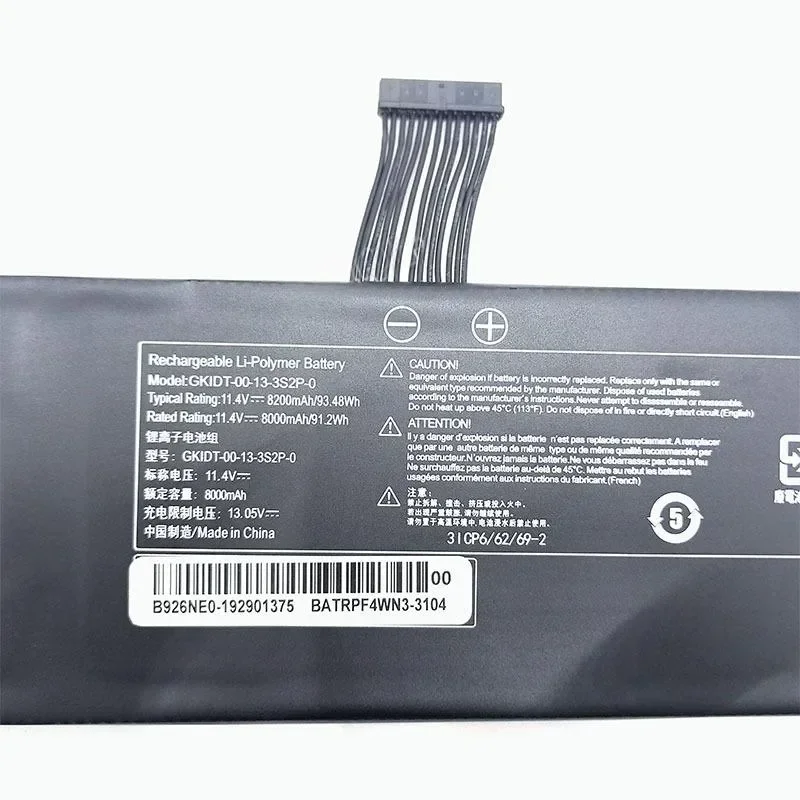 [GKIDT-00-13-3S2P-0] for Intel Phantom QC7-1660TI-97S1B Notebook GK IDT 00-13-3 S2P Battery Replacement Battery