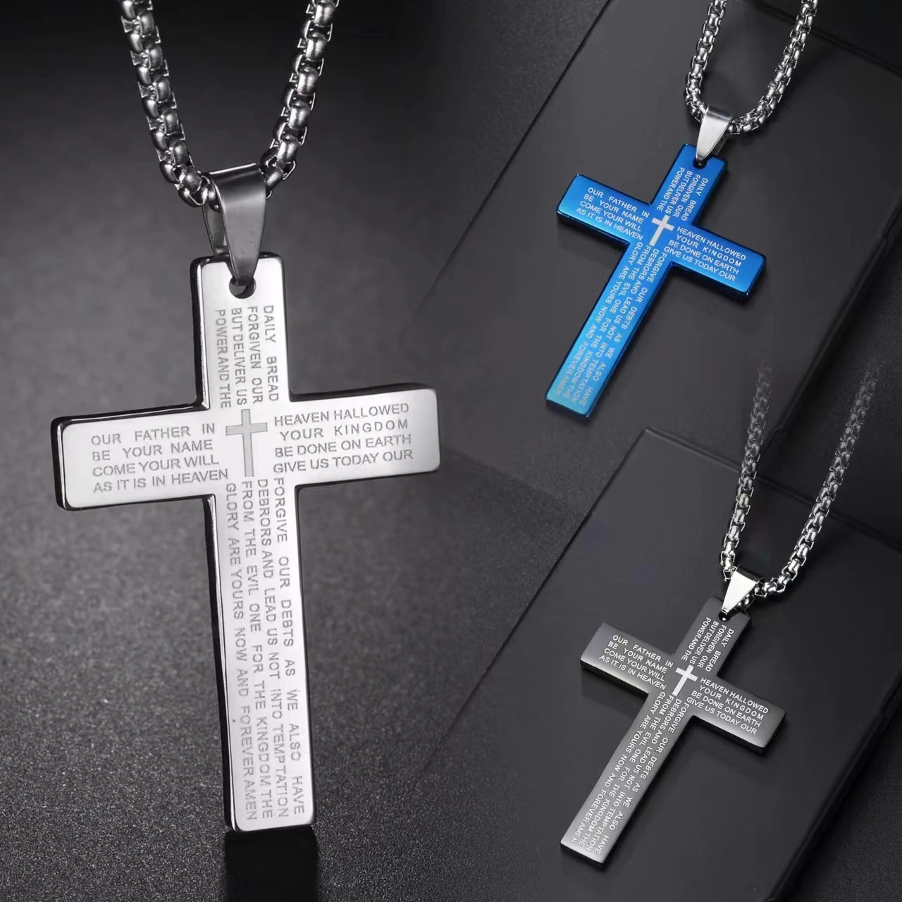 MeMolissa Fashion Cross Chain Pendant Necklace Fashion Men Women Metal Geometry Punk Gothic Party Jewelry Vintage Gifts