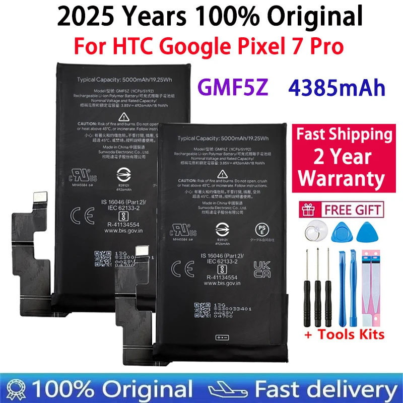 100% Origina GMF5Z 5000mAh For HTC Pixel7 Pro Mobile Phone Replacement Battery For Google Pixel 7 Pro Batteries Fast Shipping