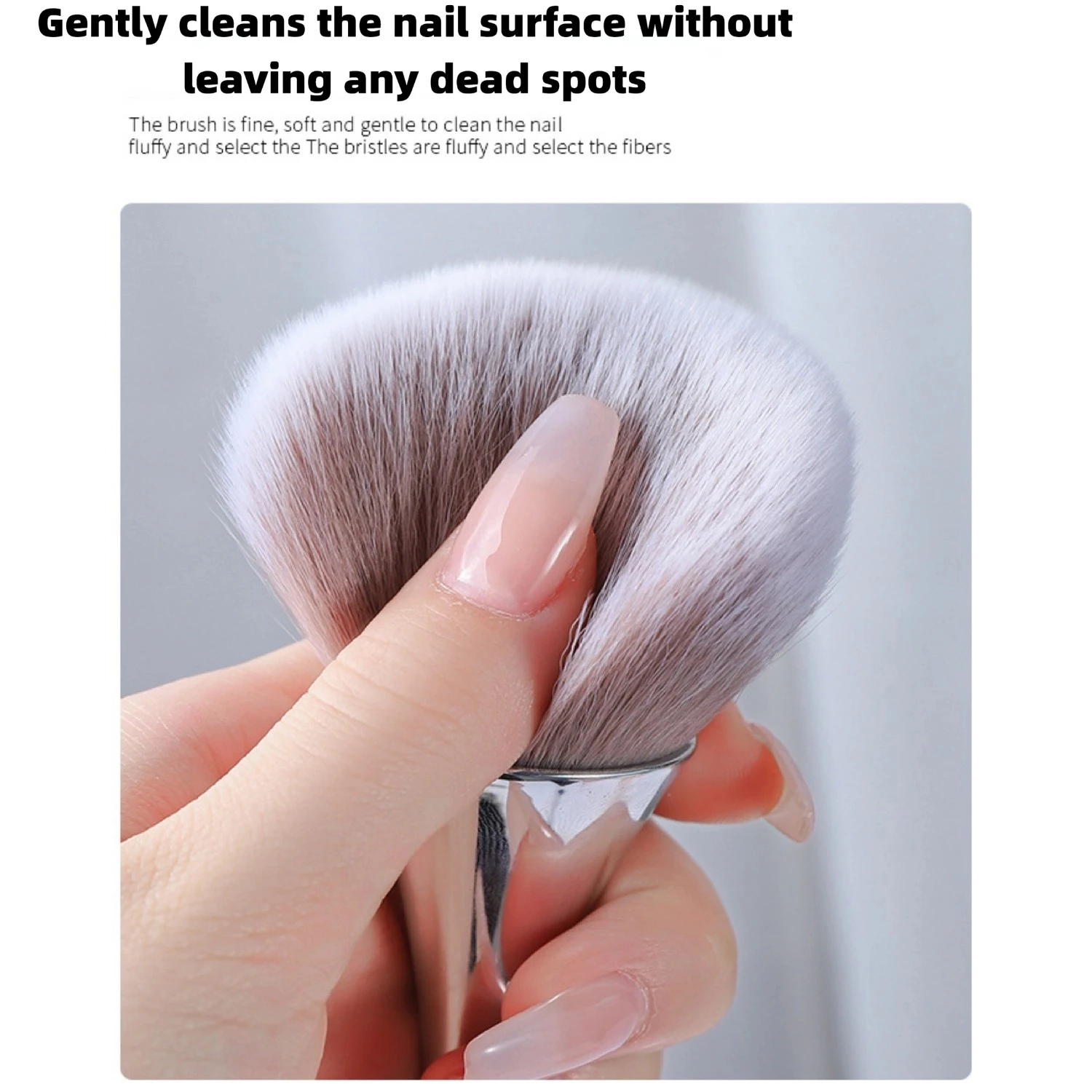 Pędzel do zdobienia paznokci, pędzel do usuwania pyłu, profesjonalne pędzle do makijażu paznokci, pędzle z długą rączką, super puszyste narzędzia do usuwania pyłu do manicure