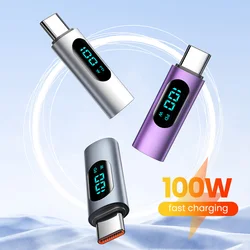 Digital Display OTG Adapter PD 100W 20W Fast Charging Convertor USBC To Type C OTG Connector for iPhone 15 Macbook Samsung