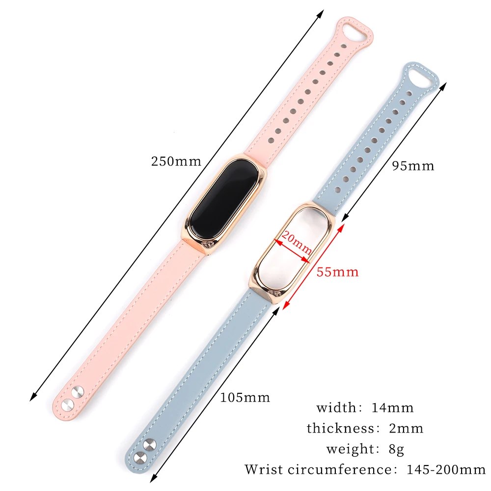 Leather Bracelet for Xiaomi Mi Band 6 7 5 4 3 NFC Sport Watch Strap Bracelet For Miband Watch Band Correa Accessories