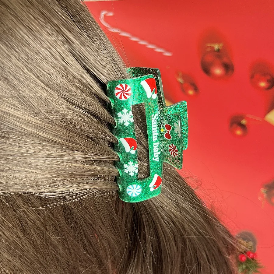 1 set di copricapo natalizio in acrilico 8cm capelli medi artiglio regalo di festa abito natalizio regalo capelli spessi capelli sottili uso