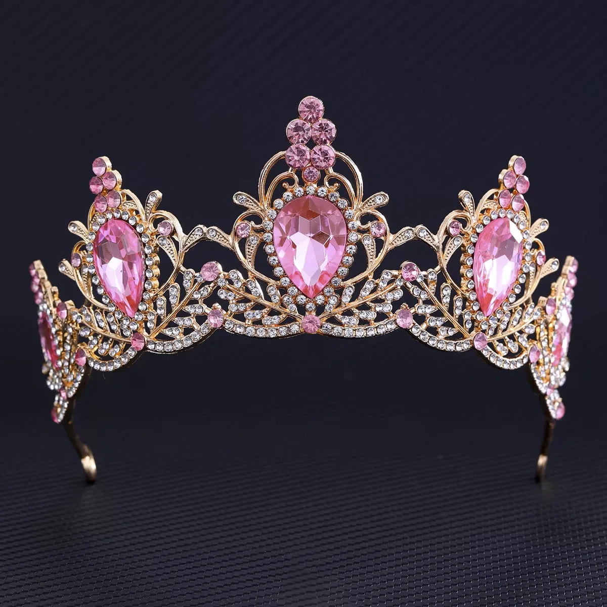 Luxury Princess Crystal Crown Vintage Baroque Rhinestone Tiara for Woman Bridal Wedding Party Headdress Jewelry Hair Accessories