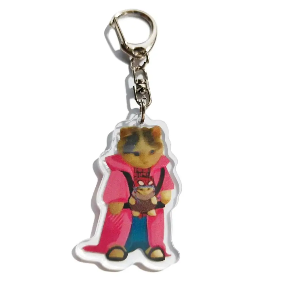 Superhero Cat Superhero Keychain Anime Memes Cat Memes Cat Pendant Spider Punk Invincible Spider Cat Keyring Boys