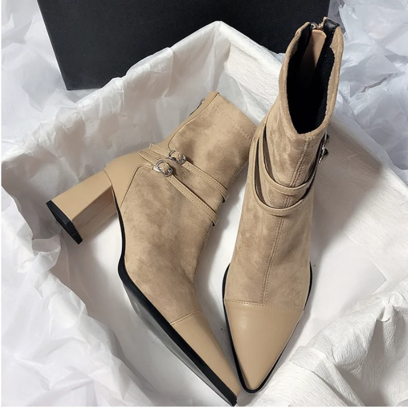 Woman Boots Knee High Platform Elegant Low Heel Trend Punk Gothic New Rock Leather Fashion Women's Shoes Motorcycle Footwear