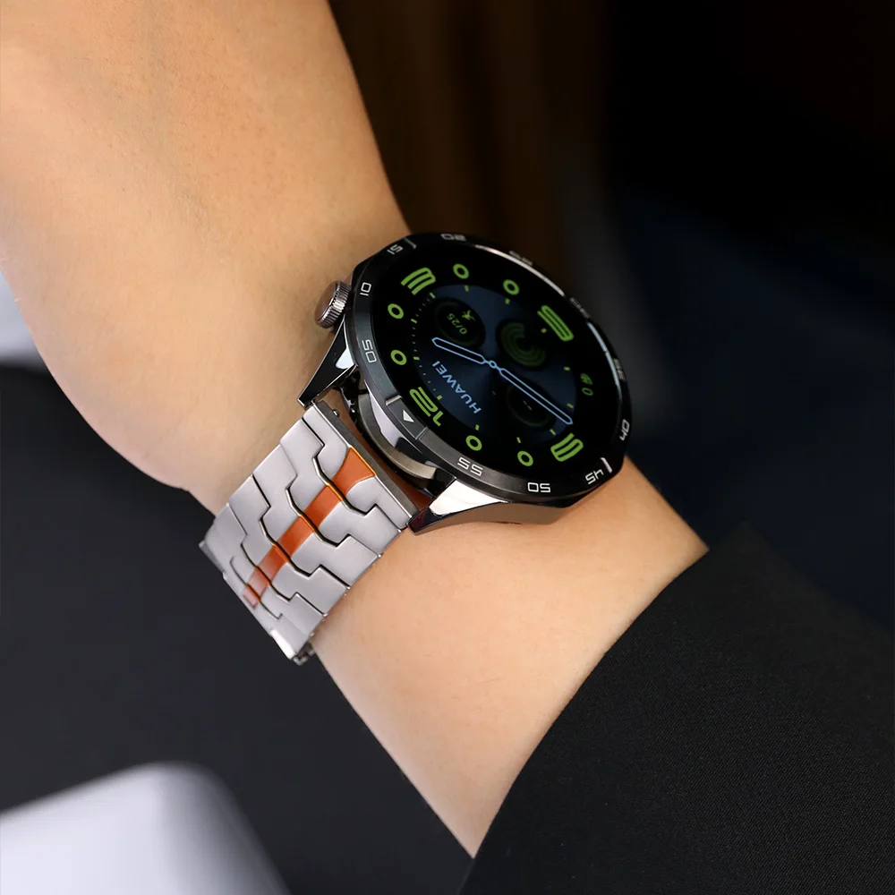 22 มม.สําหรับ Huawei Watch 5 4 3/GT5/3Pro 46 มม.นาฬิกาข้อมือสแตนเลสสําหรับ Huawei Watch GT 4 3 2 46 มม./GT2E/GT2 Pro Band