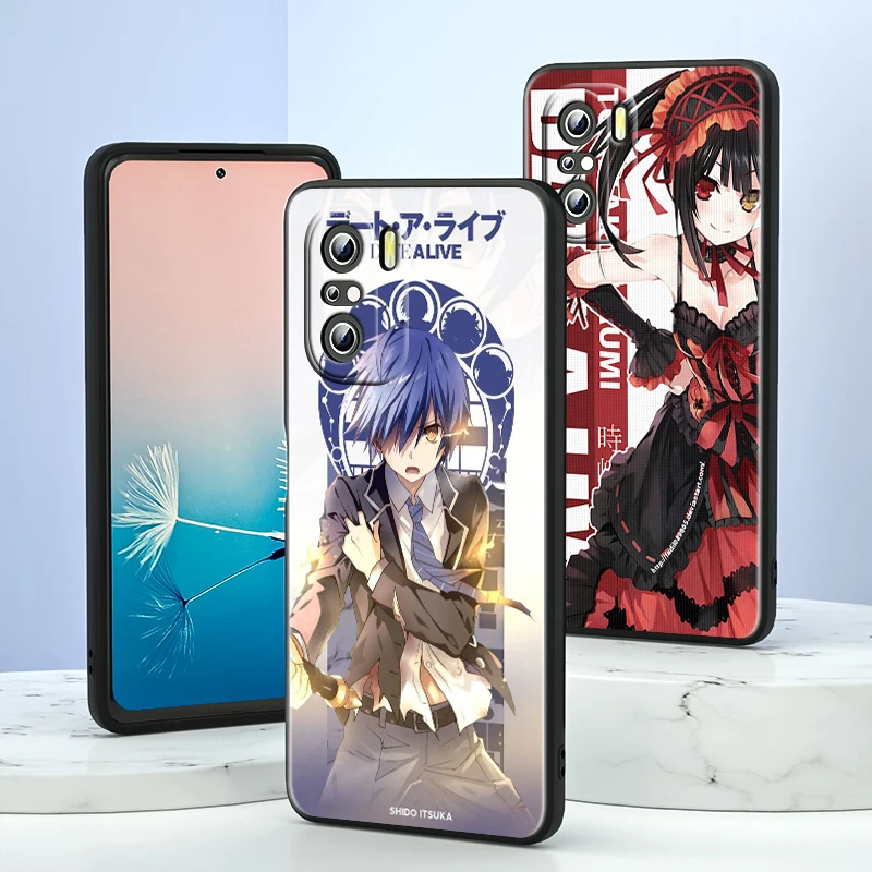 Anime DATE A LIVE For Xiaomi Redmi Note 12 11E 11S 11 11T 10 10S 9 9T 9S 8 8T Pro Plus 4G 5G Black Phone Case