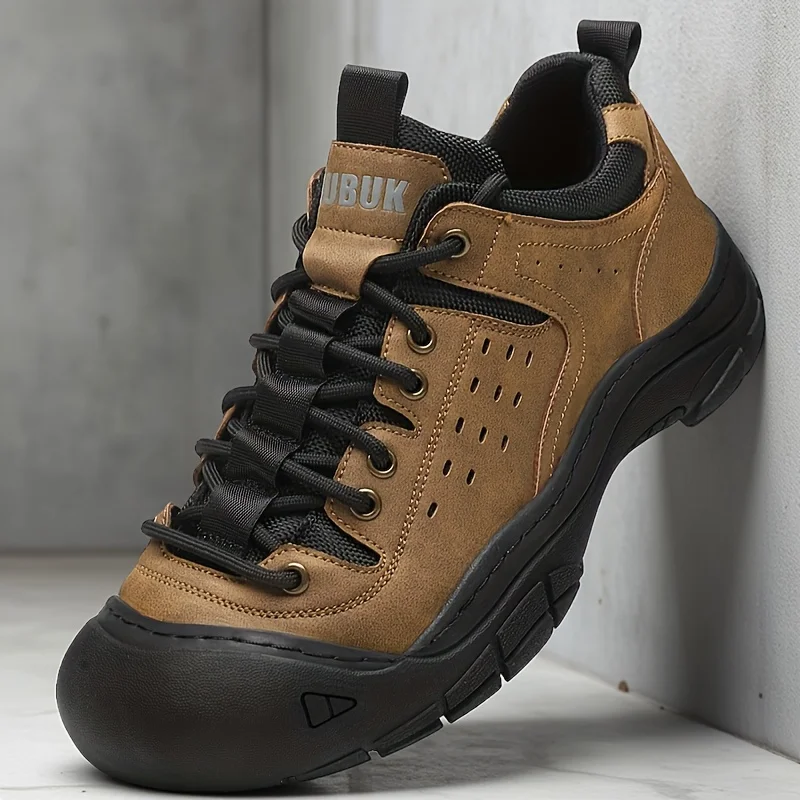 Men's Casual Large-Size Sneakers, Comfortable for All Seasons, Lace-Up Men's Shoes, Non-Slip and Wear-Resistant Hiking Shoes, Walking Shoes, Breathable Uppers, Suitable for Daily Wear, Outdoor Travel, Mountaineering, Hiking, and Business Casual Wear