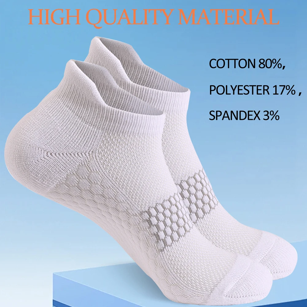 6 paires de chaussettes de gymnastique antidérapantes pour hommes, Ventilation en nid d'abeille, semelle épaisse, technologie à séchage rapide, pour course à pied, entraînement, cheville