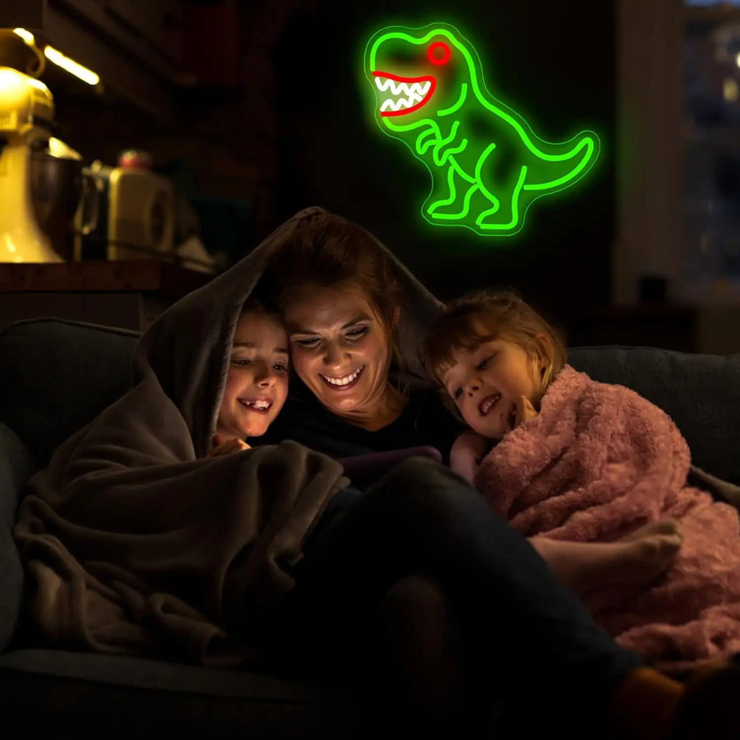 Cartoon Dinosaur Neon Sign USB Dimmable LED Neon Light for Game Room Garage Walls Party Birthday Chirstmas Gift Cartoon Light