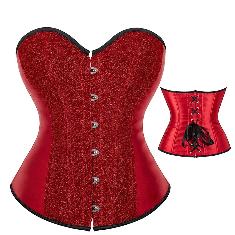 Sexy Corsets Bustiers for Women Overbust Corset Top Corselet Plus Size Corsetto Korsett Red Black Gold Silver Green Purple