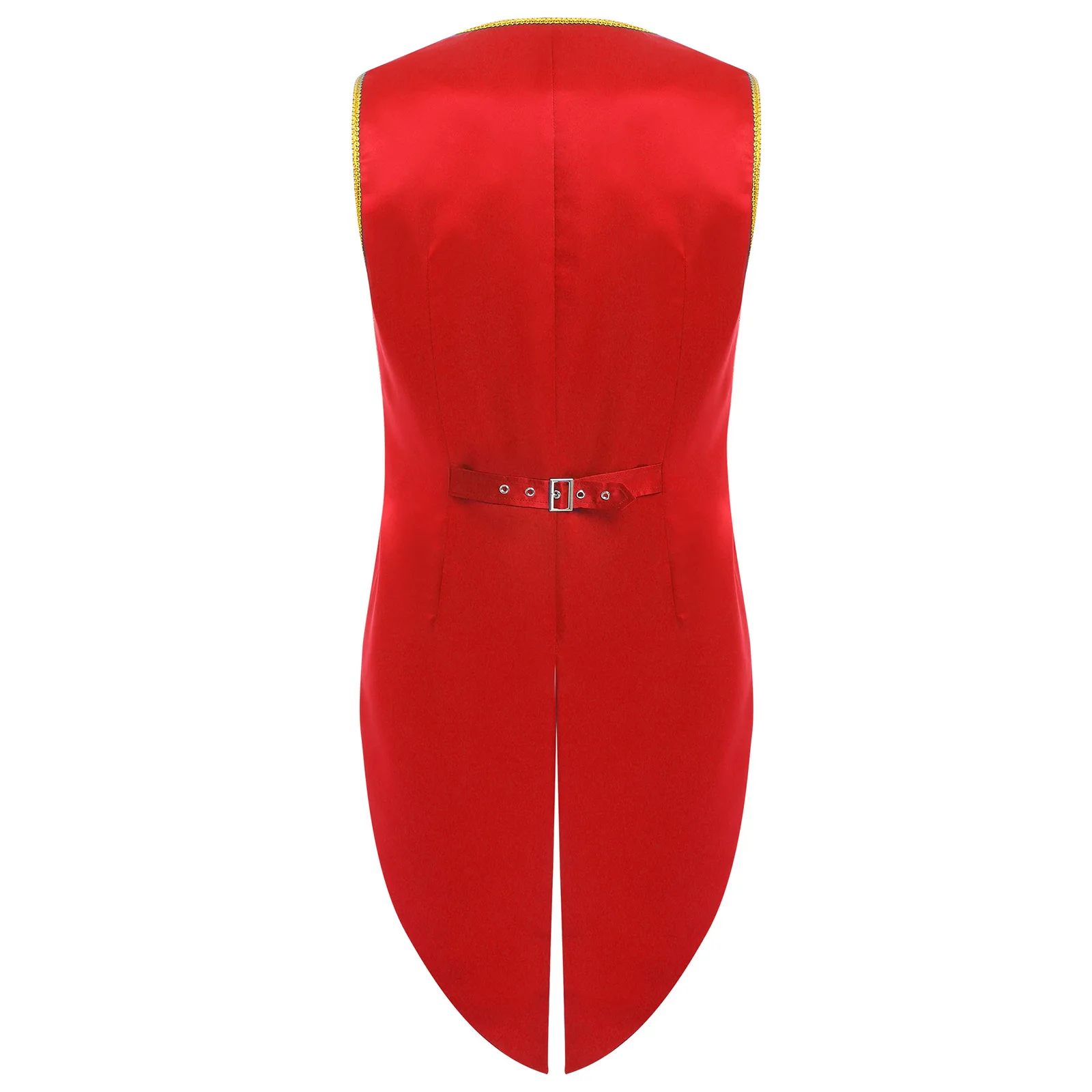 الرجال الأمير تأثيري حلي بلا أكمام لامعة الترتر سهرة يرتدى المحكمة الملكية تأثيري سترة فستان الهالوين حتى Ringmaster #3