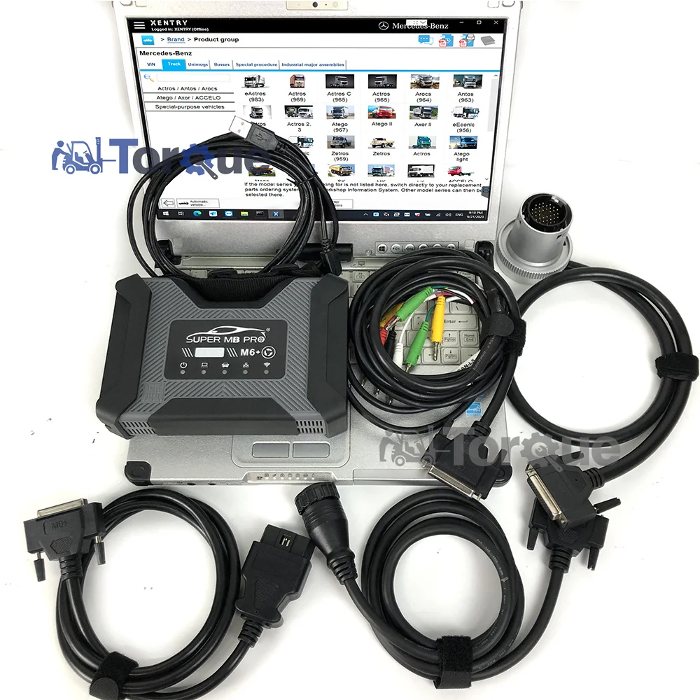 F110 Tablet/C2 laptop+SUPER MB PRO M6 DoIP VCI with WLAN 14 Pins Trucks OBDII 16Pins Cars WiFi Connect MB Star Diagnostic tool