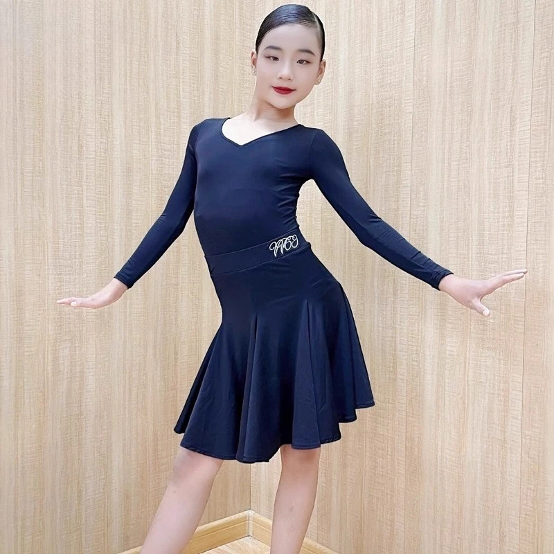 Dance latino per bambiniperformancecha-cha dance uniformi da competizione standard nazionali uniformi professionali per la pratica latina delle ragazze