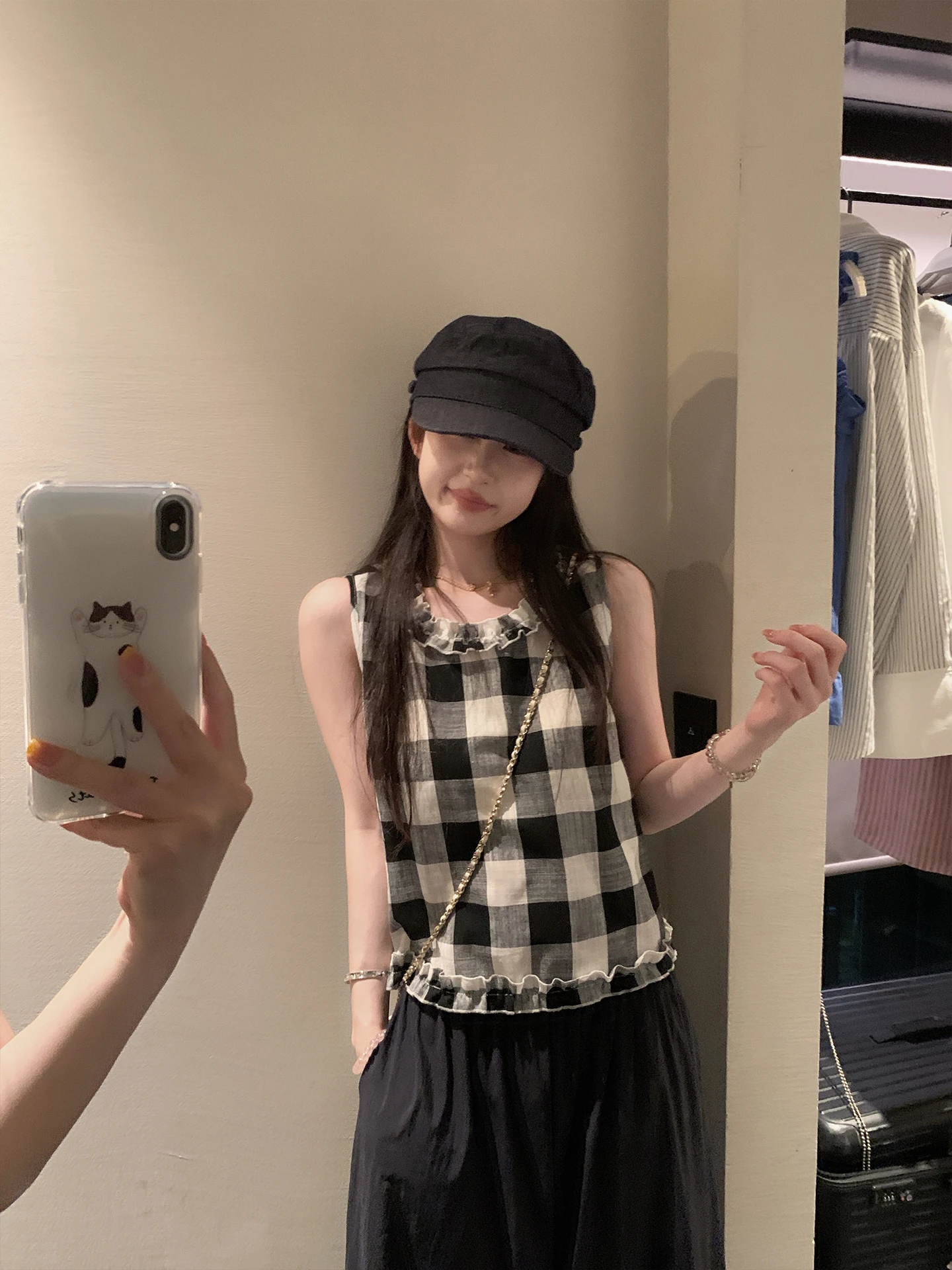 

Белый женский летний топ с круглым вырезом в корейском стиле, контрастный, однотонный, из смесового хлопка и льна