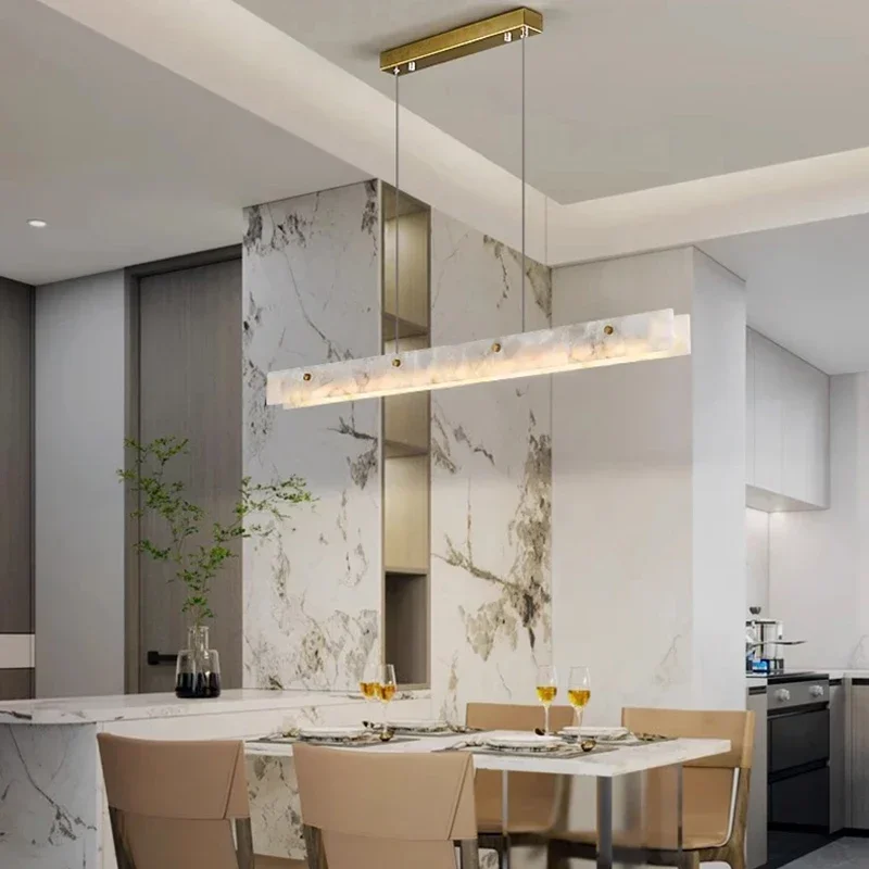 Modern Luxury Style Marble LED Chandelier for Dining Room Kitchen Bedroom Gold Decoration Pendant Lamp Design Suspension Light