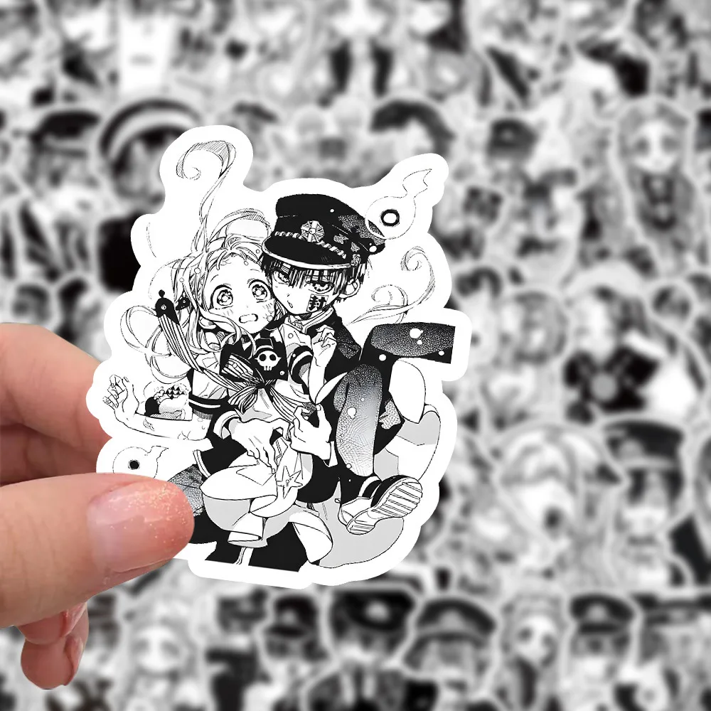 10/62PCS Anime Toilet-bound Hanako-kun Sticker Black and White Graffiti Waterproof Decal Kids Toy DIY Water Cup Pencil Box Bike