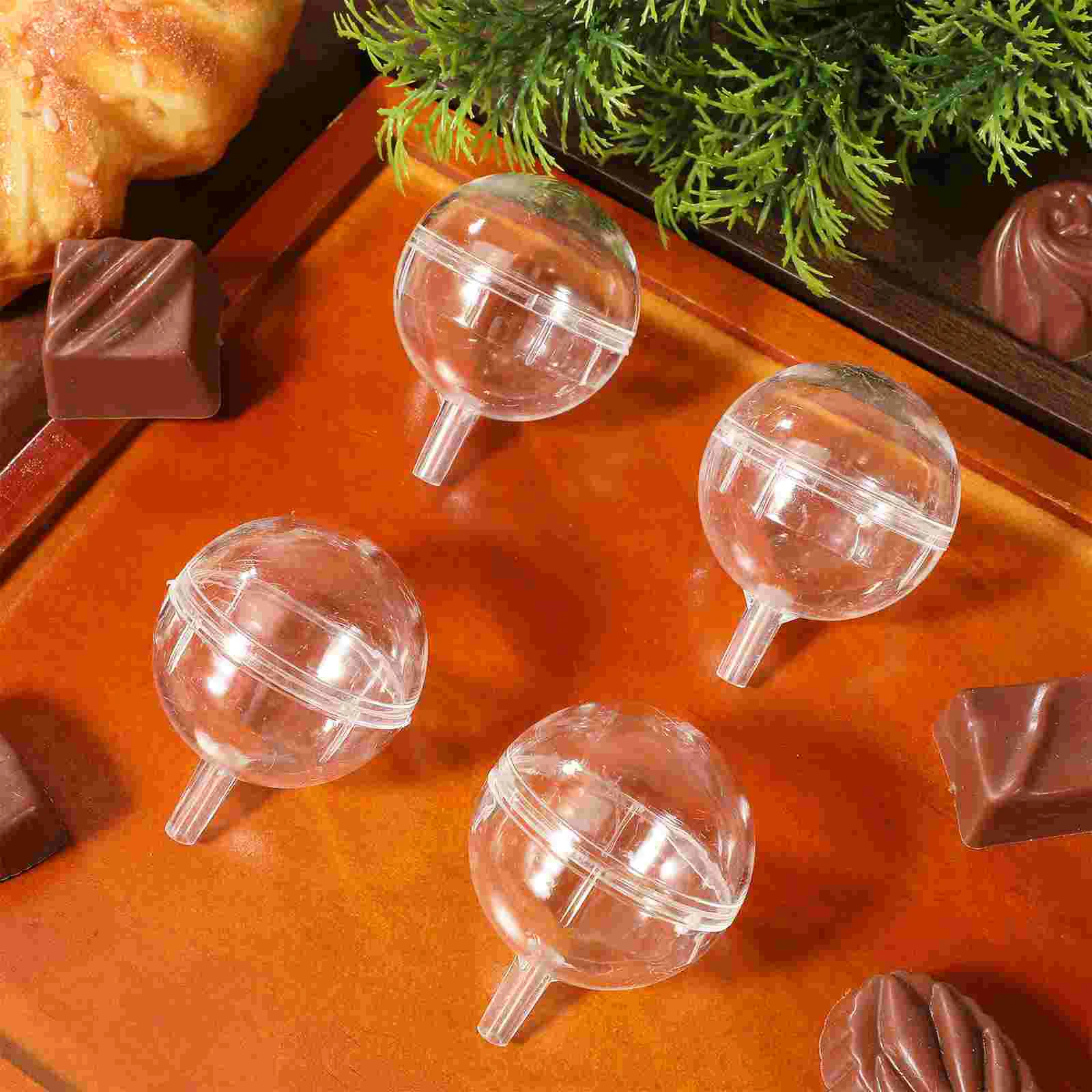 80 Pcs Chocolate Bouquet Cake Holder Stand Cups Wrapper Packing Box Flower Candy Acrylic Truffle Bride Balls Clear