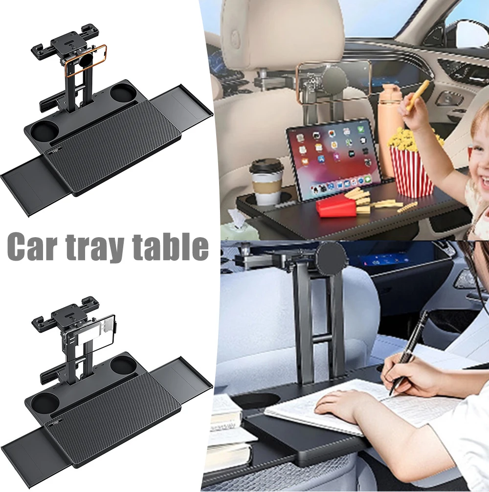Portable Car Rear Seat Folding Small Table Board Multifunctional Auto Dining Desk For In Car Meal Laptop Notebook Kids Homework