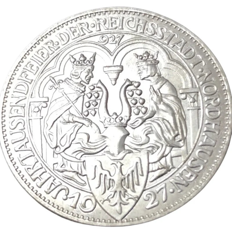 

1927 Germany-1871-1948 3 Reichsmark Nordhausen Silver Plated Copy Coin