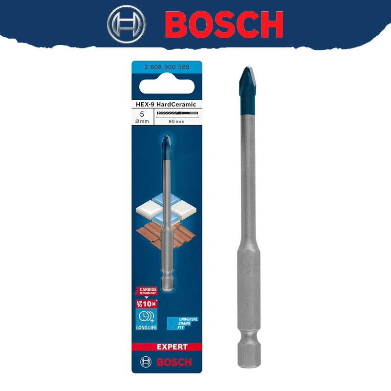 

БОШ 2608900589 EXPERT HEX-9 Жесткое керамическое сверло 5 мм 10X с длительным сроком службы, материал высокой твердости, аксессуар для каменного инструмента