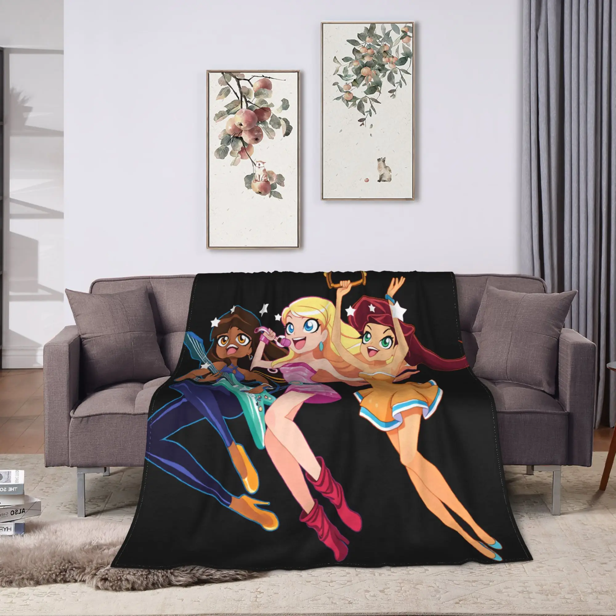 Warm Throw Blanket Travel Office L-lolir-Rock Rock Anime Blanket  Flannel Bedspread For Bedroom Aesthetic Sofa Bed Cover