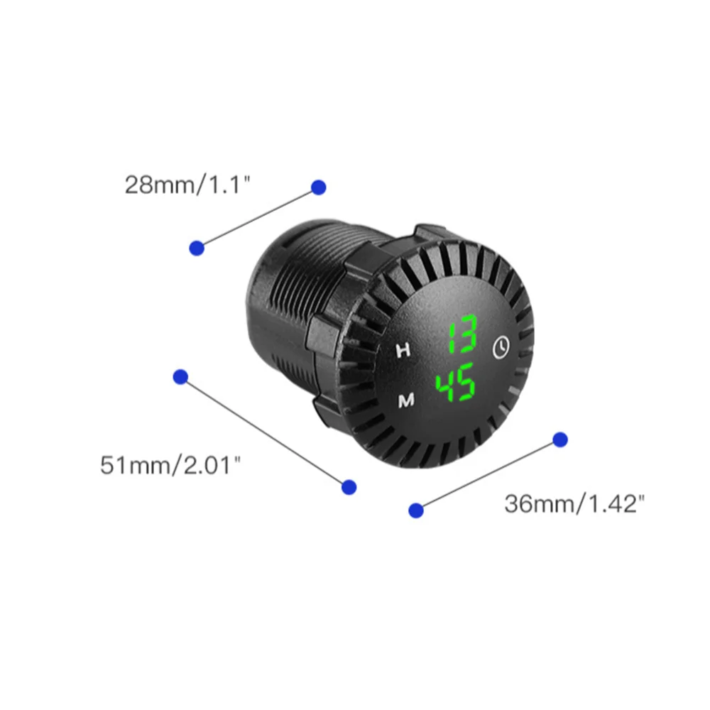 Waterproof 12V/24V Automotive Car Boat Motorcycle 24hours Touch Digital Clock LED Display Panel Electronic Clock Easy To Install