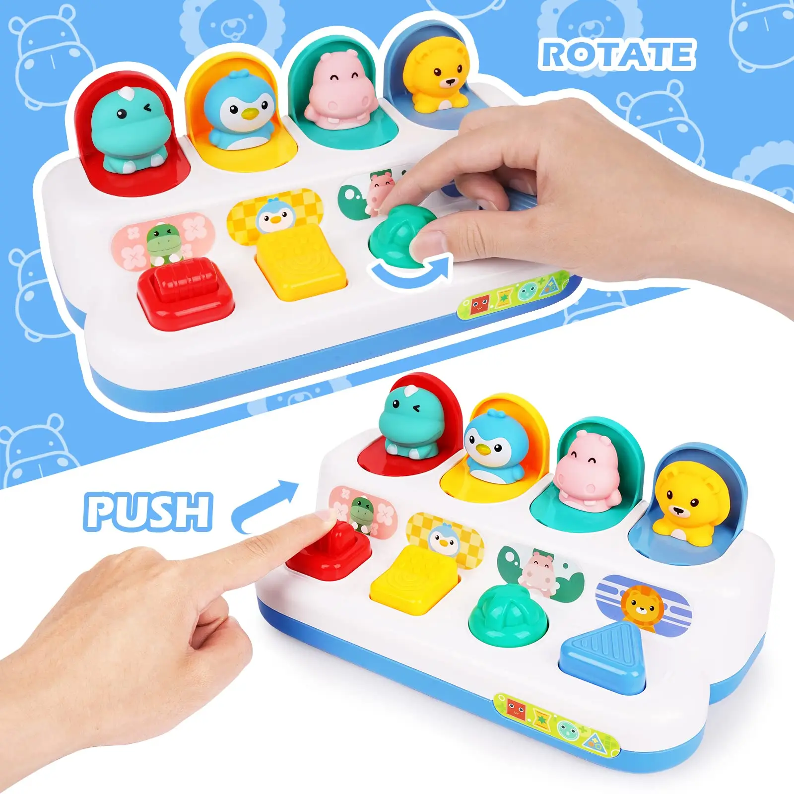 Interactive Activity Pop Up Toy for Babies Cause and Effect Toy Baby Development Games Montessori Educational Learning Toys