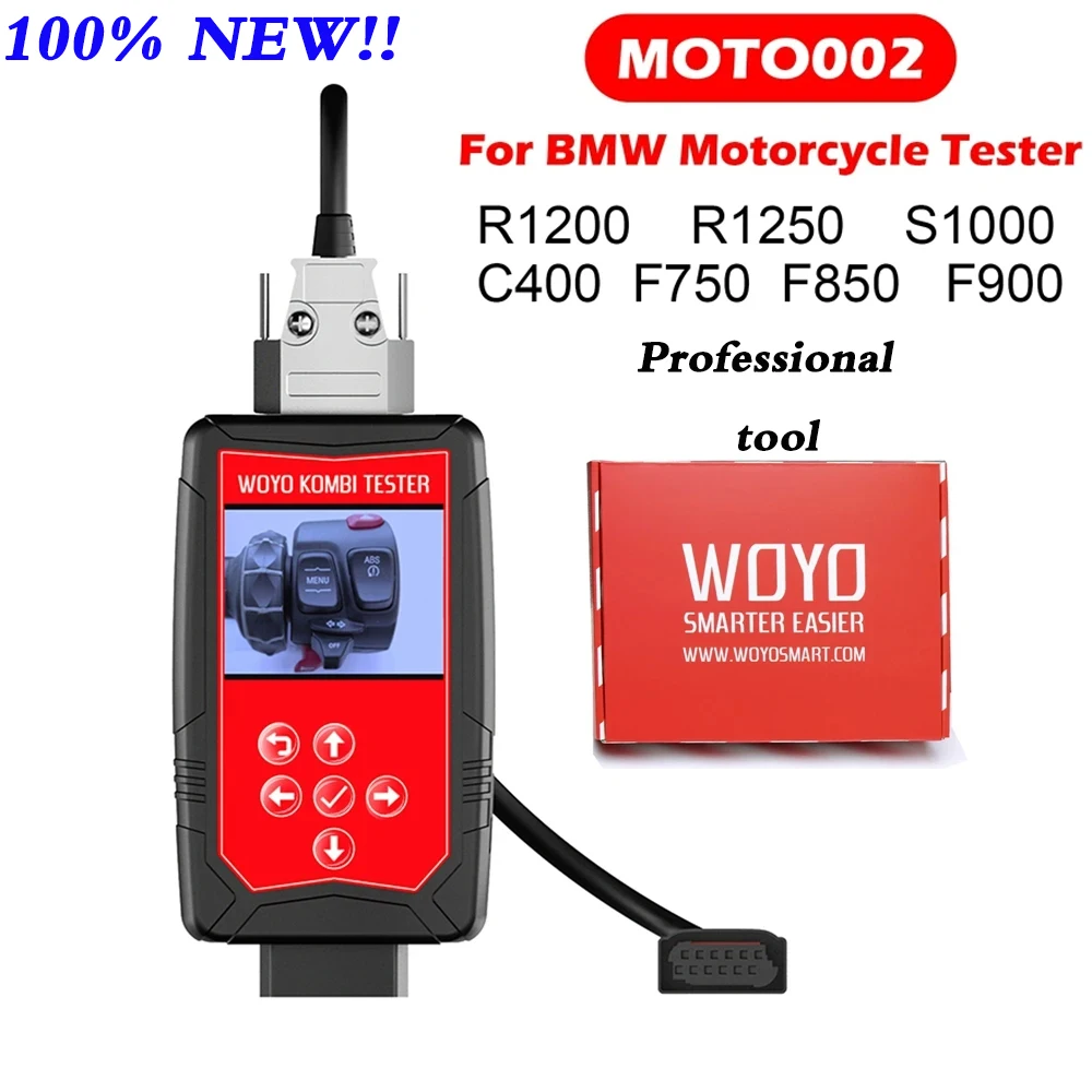 

WOYO MOTO002 KOMBI Tester For BMW R1200 R1250 S1000 F750 F850 ECU Module Diagnostic Tool TFT Display Screen Tester 12Pin Cable