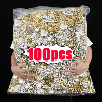 100 adet Tibet Gümüş Karışık Kolye Hayvanlar Charms Boncuk Takı Yapımı için Bilezik Küpe Kolye DIY Zanaat Sanat Takılar