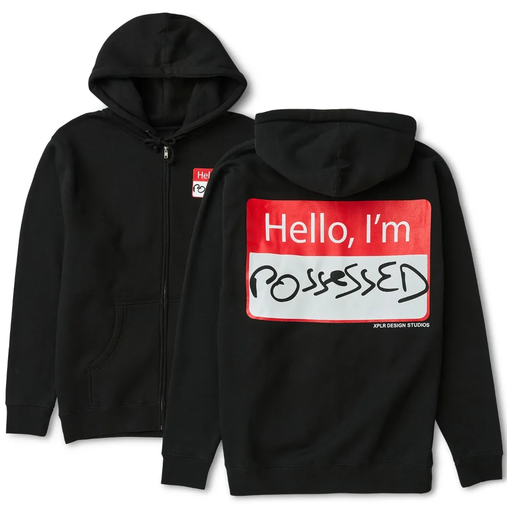 XPLR Sam and Colby Hello, I'm Possessed Merch zipper Hoodies Unisex Hooded Sweatshirt Casual Clothing