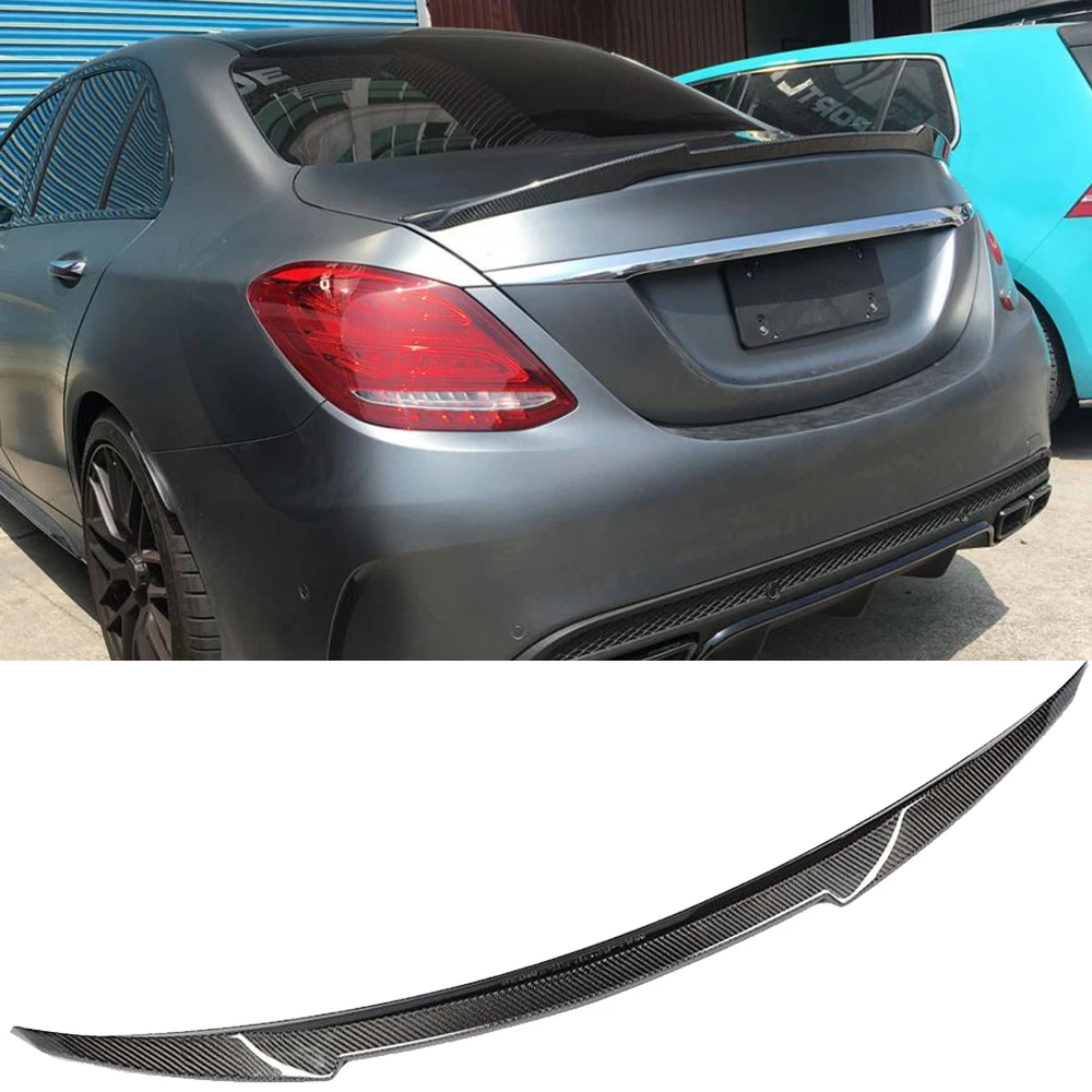 C Class Carbon Fiber Rear Trunk Spoiler Wing For Mercedes Benz W205 C63 AMG C180 C200 C250 Sedan 4 Door 2015 - 2017 Rear Spoiler