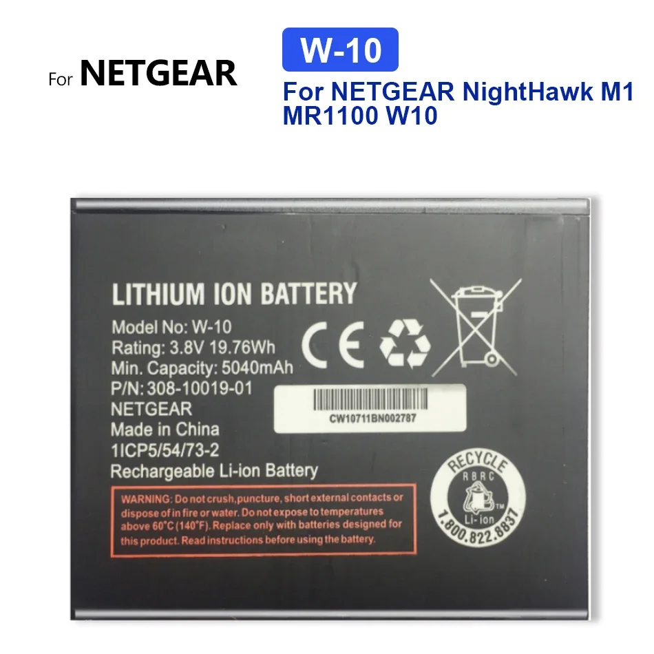 

W-10 Replacement Battery For NETGEAR NightHawk M1 MR1100 W10 5040mAh Battery with Track Code