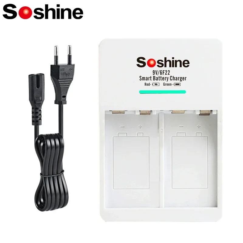 Soshine LiFePO4 Li-ion Ni-MH EU Batteries Charger 9V 6F22 680mAh Rechargeable Battery Charger V1 LiFePO4 Smart Batteries Charger