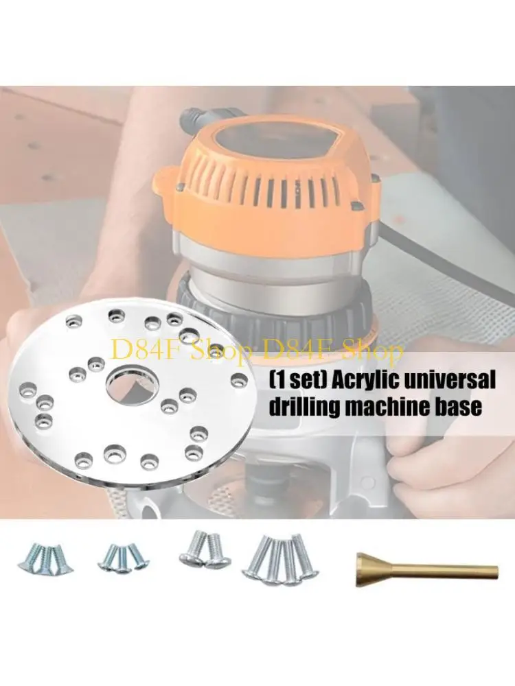 

D84F Transparent Milling Machine Router Base Featuring Centering Pin Standardized Mounting Hole For Woodworking Tool