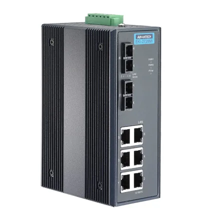 Advantech EKI-2728S 10/100/1000 Mbps Fast Ethernet 6G+2G Single-Mode SC Fiber Port Unmanaged Ethernet Switch image 2