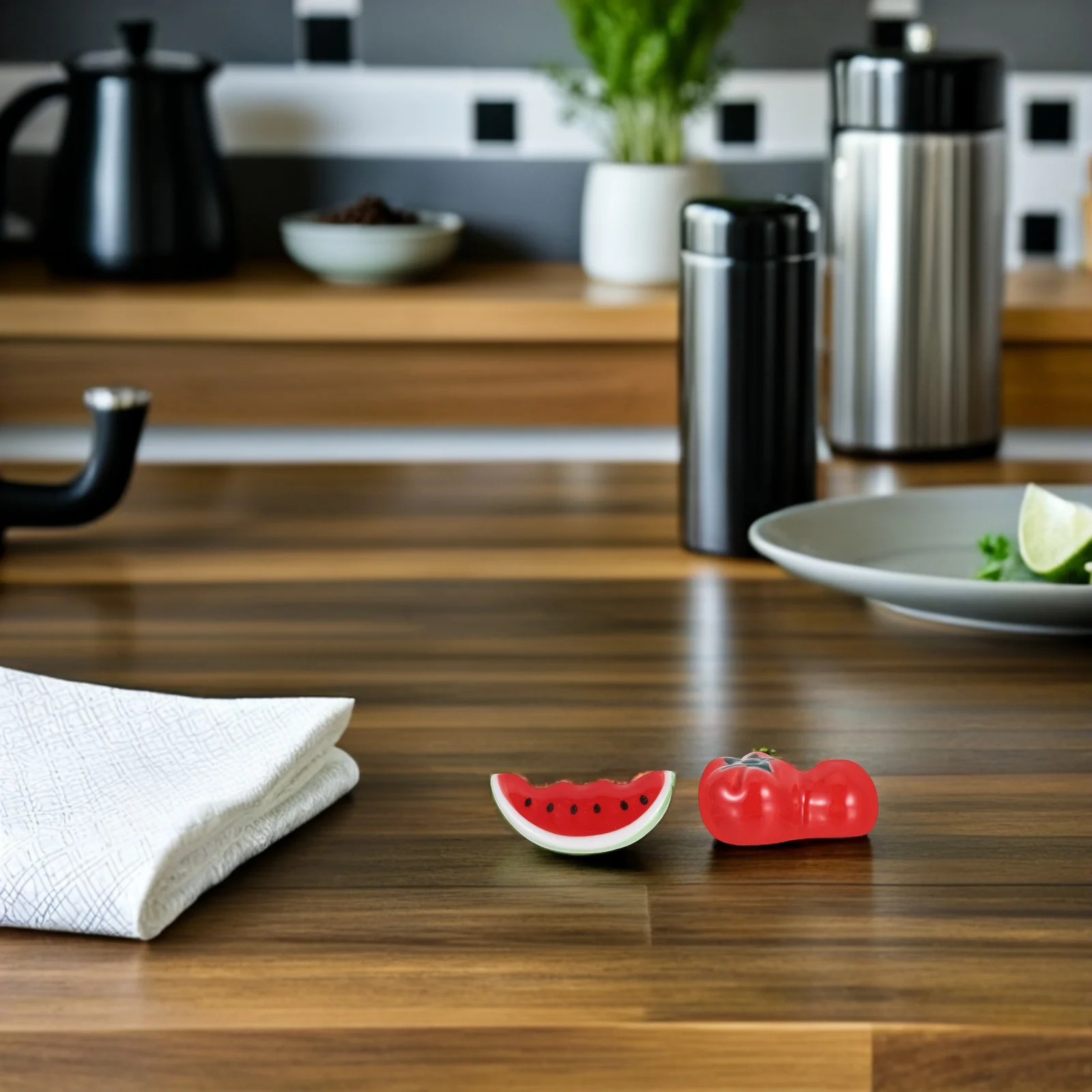 

8Pcs Cute Ceramic Chopstick Holder Fruit Design Tomato Watermelon Creative Chopstick Rest Rack for Kitchen Dining Table