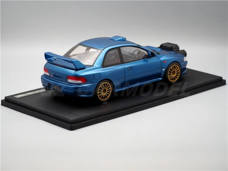 IG 1:18 Impreza 22B STi Version GC8 Blue Light JDM Simulation Limited Edition Resin Metal Static Car Model Toy Gift