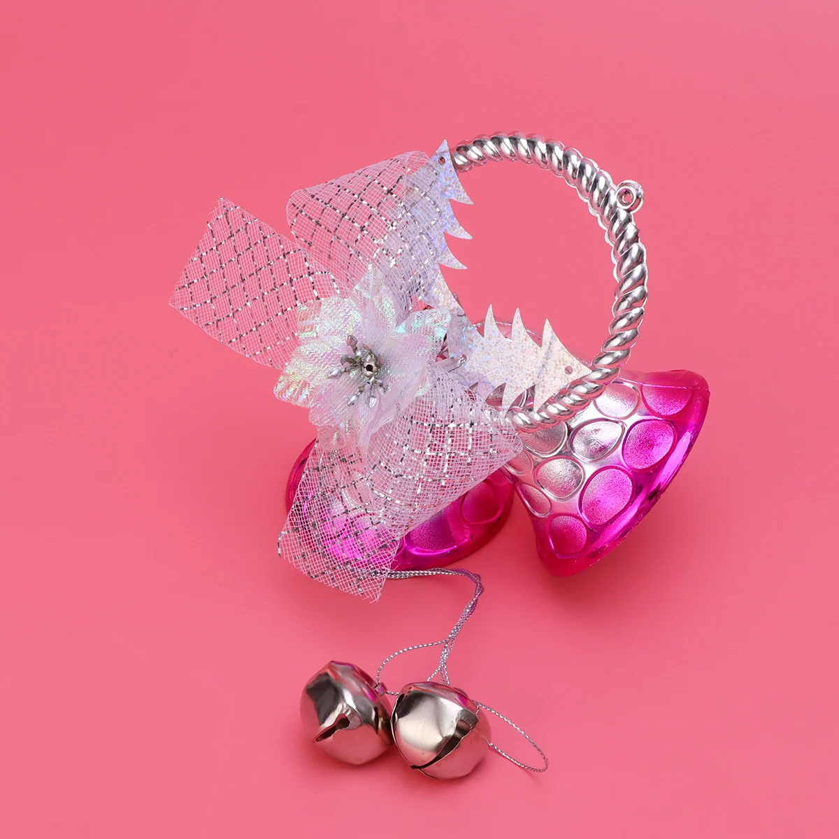 

Purple Large Size Christmas Bell Hanging Pendant Iron Decor for Tree Door Wall Window Fireplace Xmas Party Home Office School