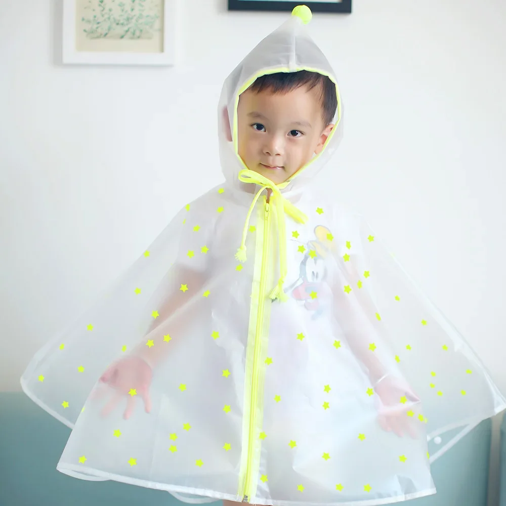 NewArrival Top Fashion Fluorescence rain jacket Thick batwing kids Raincoat Long Outdoor Poncho child rain coat kids