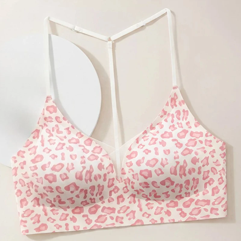 BANERDANNI Women French Deep V Mesh Triangle Cup Halter Bra Thin Strap Back Design Breathable Lightweight Bralette Or Small Bust