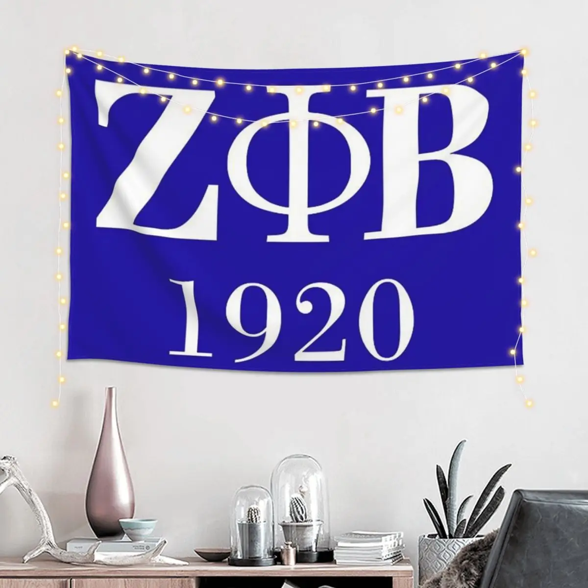 Zeta Phi Beta Sorority Logo Greek Letter 1920 Tapestry Art Wall Hanging Aesthetic Home Decor Tapestries for Living Room Bedroom