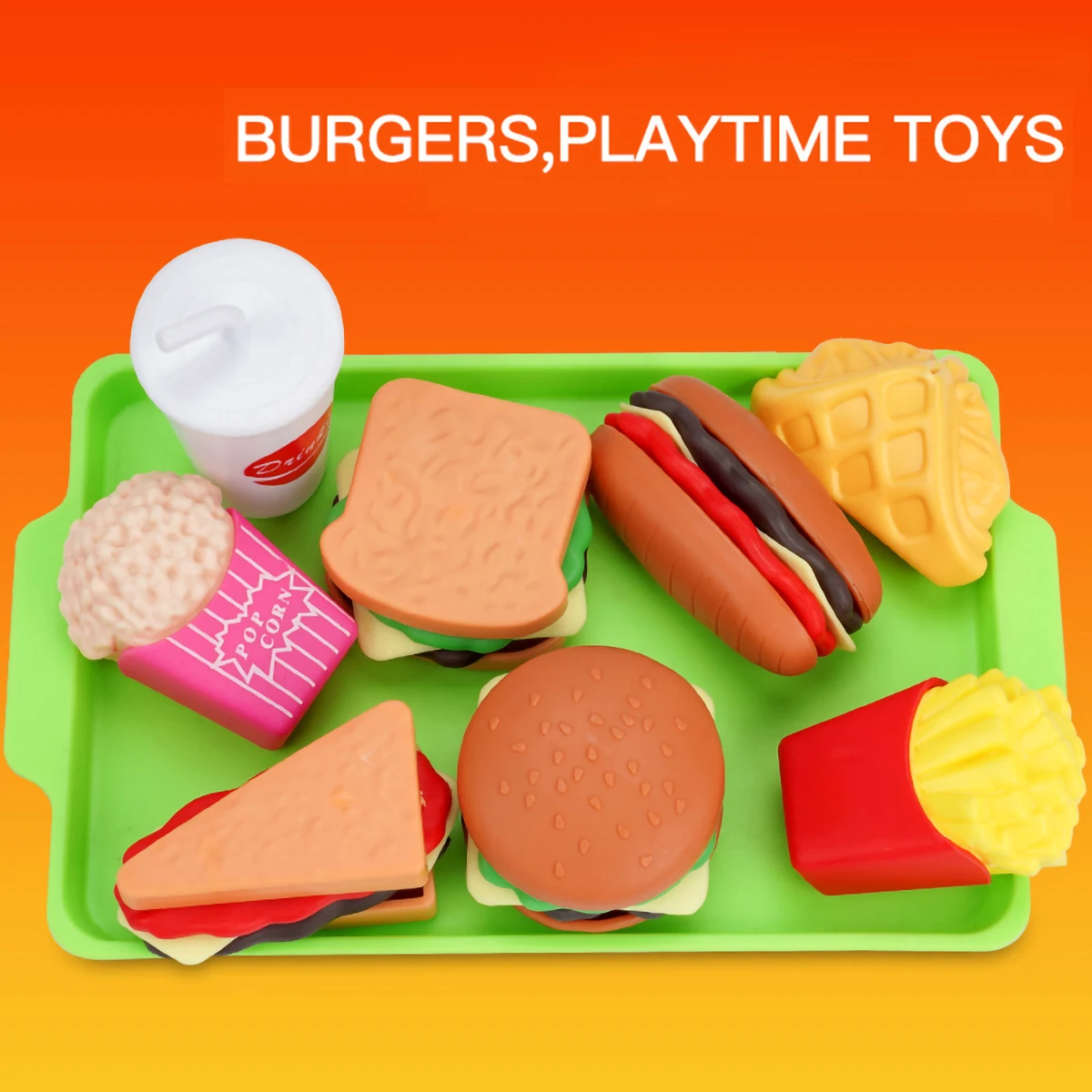 

9Pcs/set Per Set Detachable Snack Simulation Food Hamburger Pretend Toy Play House Food Sets for Kids Kitchen Toy Birthday Gift