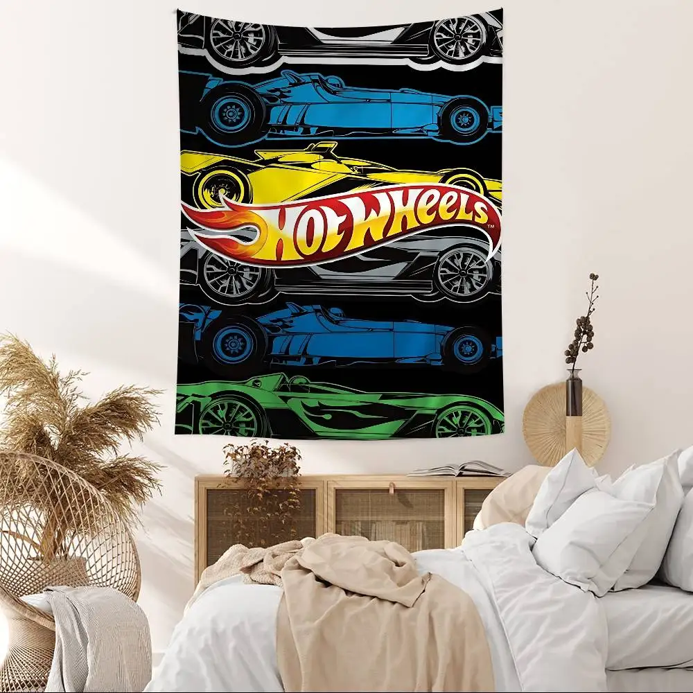 Car Game Hot W-Wheels Colorful Tapestry Wall Hanging Bohemian Wall Tapestries Mandala Wall Art Decor