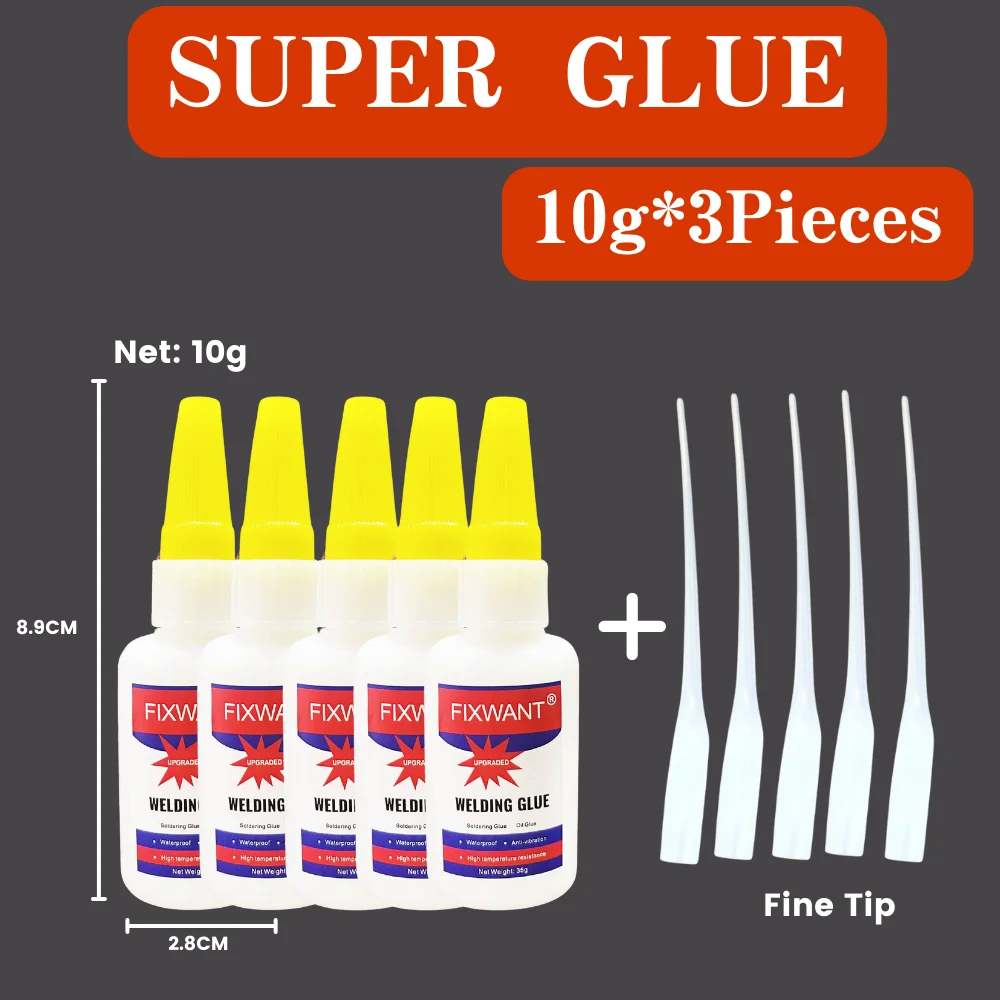 FIXWANT 5PCs 10g / 35g Extra Strong Adhesive Welding Plastic Wood Metal Rubber Tire Shoes Repair Soldering Super Glue