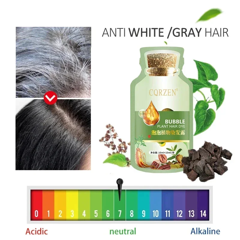 5 นาทีสีเทาสีขาว Hair Treatment แชมพูสีขาวสีดําธรรมชาติสีซ่อมบํารุงผลิตภัณฑ์ Anti Loss Hair Care ผู้ชายผู้หญิง