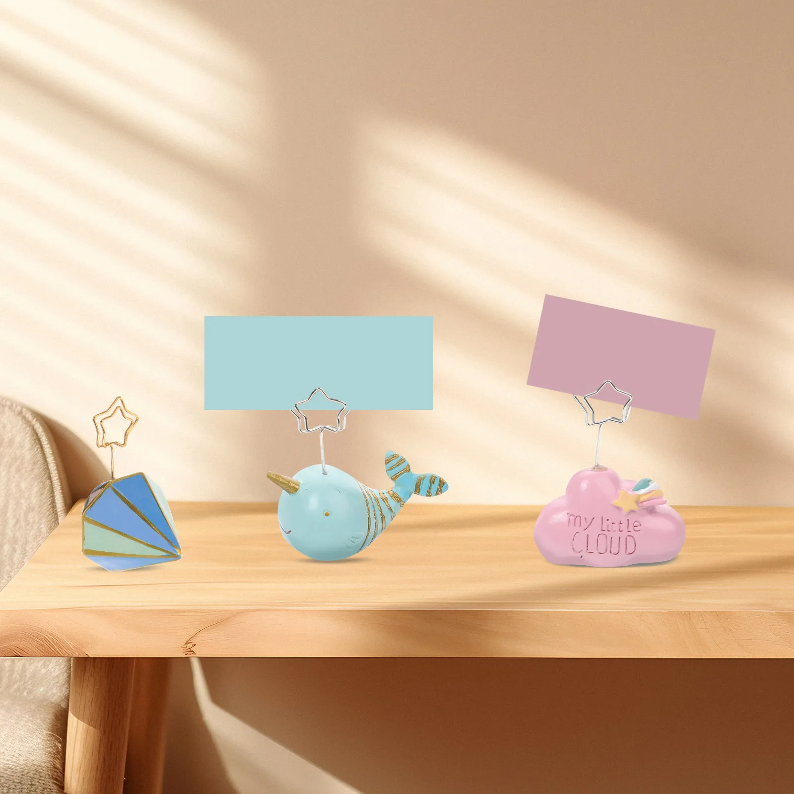 3Pcs Resin Note Holder Steady Table Stand Birthday Wedding Anniversary Decorative Accessory Note Holder Organizer